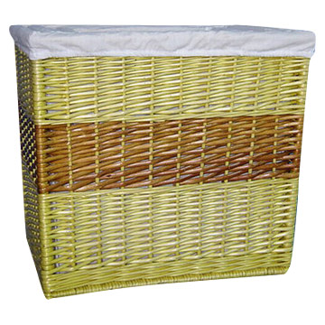 Oblong Willow Basket with Liner (S-4)